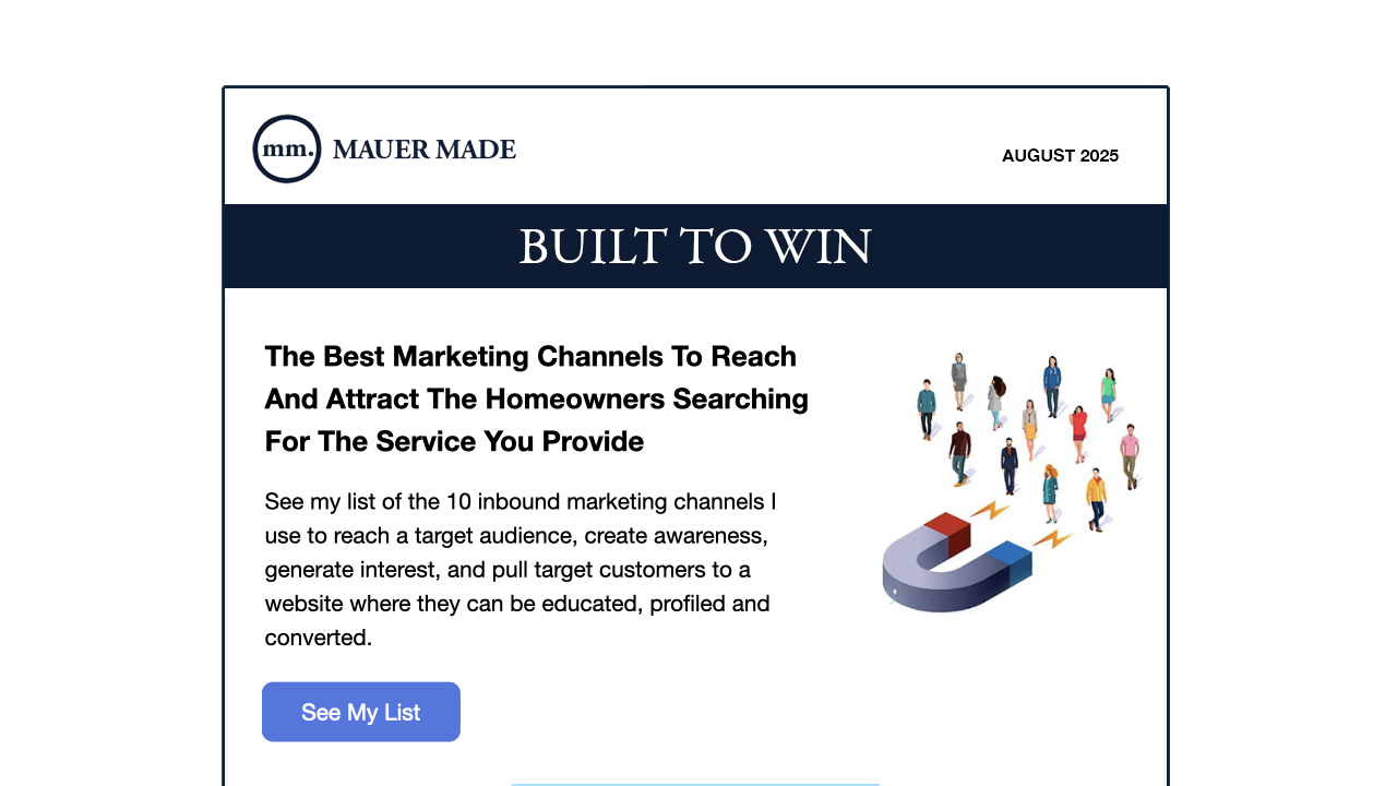 Built To Win Newsletter